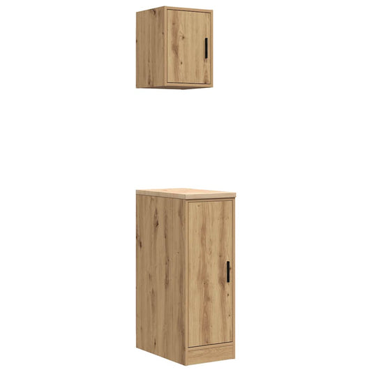 Garage Cabinets 2 pcs Artisan Oak Engineered Wood Garage Cabinets 2 pcs Artisan Oak Engineered Wood