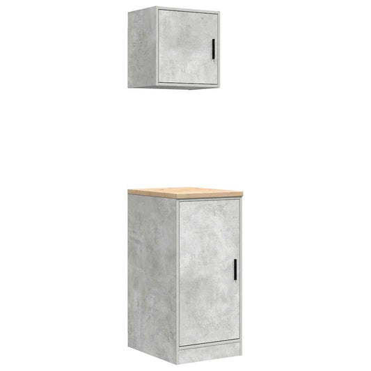 Garage Cabinets 2 pcs Concrete Grey Engineered Wood Garage Cabinets 2 pcs Concrete Grey Engineered Wood