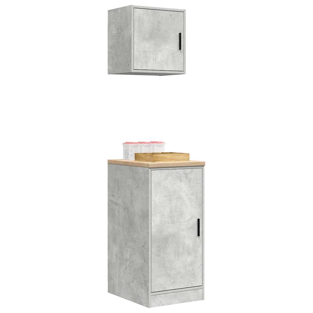 Garage Cabinets 2 pcs Concrete Grey Engineered Wood