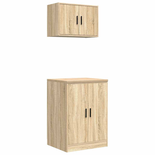 Garage Cabinets 2 pcs Sonoma Oak Engineered Wood Garage Cabinets 2 pcs Sonoma Oak Engineered Wood