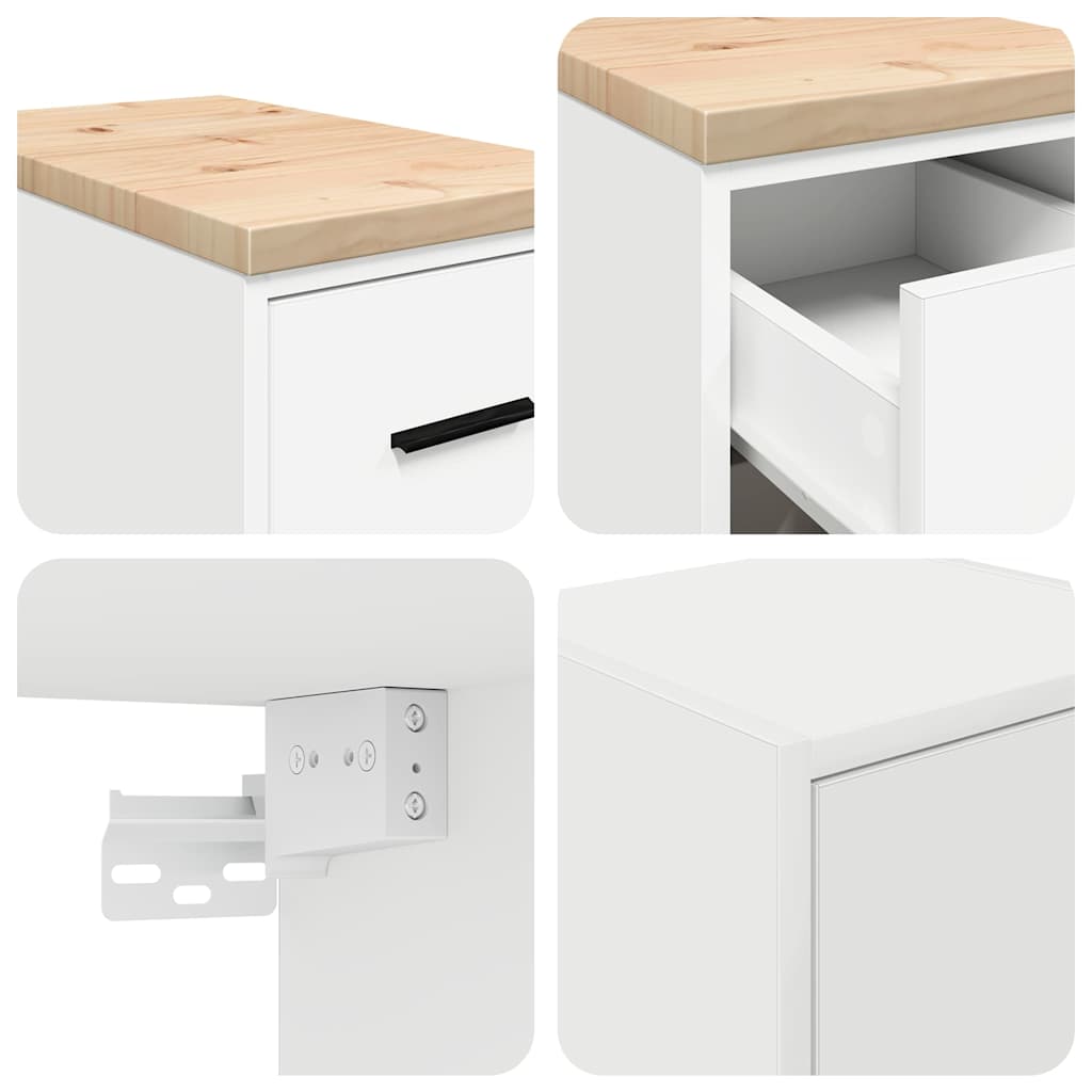 Garage Cabinets 2 pcs White Engineered Wood
