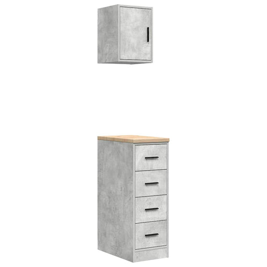 Garage Cabinets 2 pcs Concrete Grey Engineered Wood Garage Cabinets 2 pcs Concrete Grey Engineered Wood