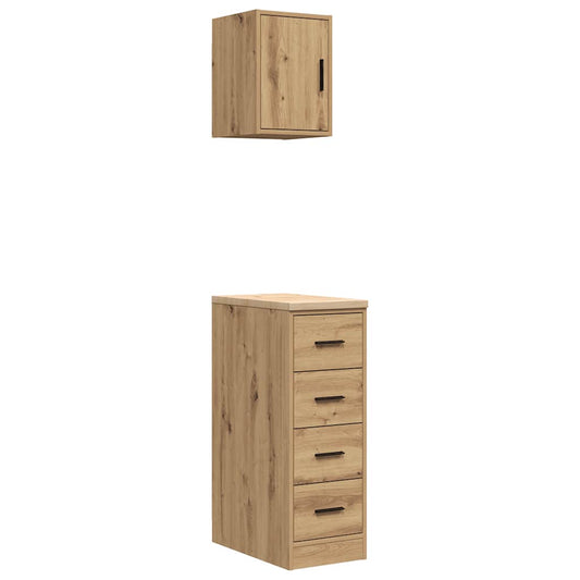 Garage Cabinets 2 pcs Artisan Oak Engineered Wood Garage Cabinets 2 pcs Artisan Oak Engineered Wood