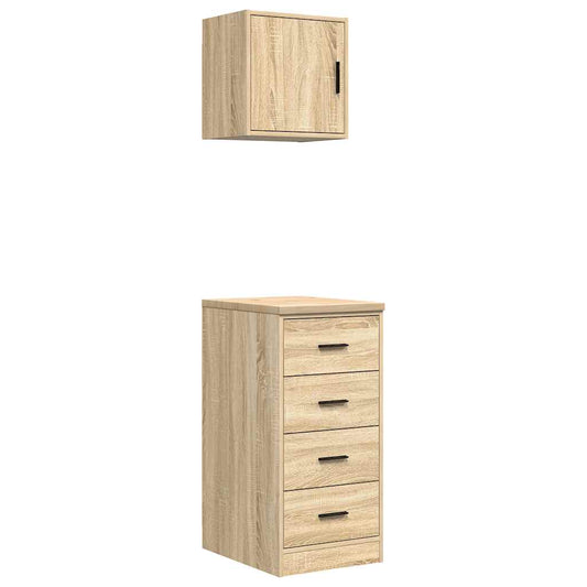 Garage Cabinets 2 pcs Sonoma Oak Engineered Wood Garage Cabinets 2 pcs Sonoma Oak Engineered Wood