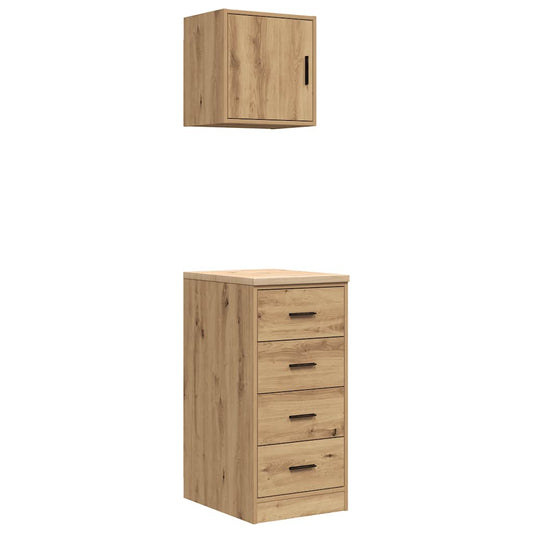 Garage Cabinets 2 pcs Artisan Oak Engineered Wood Garage Cabinets 2 pcs Artisan Oak Engineered Wood
