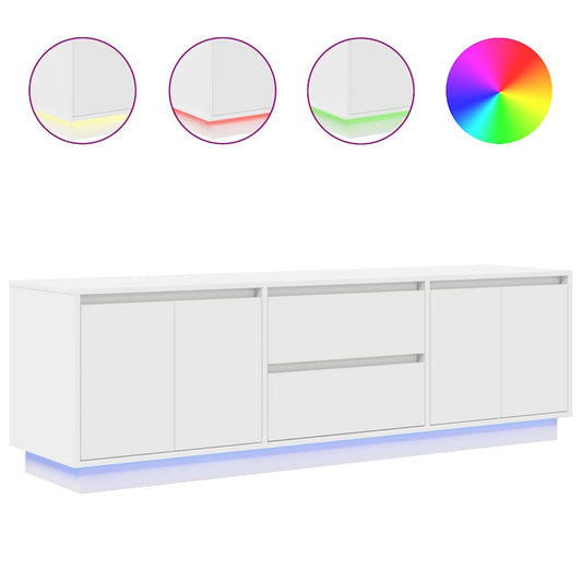 TV Cabinet with LED Lights White 160.5x41x50 cm TV Cabinet with LED Lights White 160.5x41x50 cm