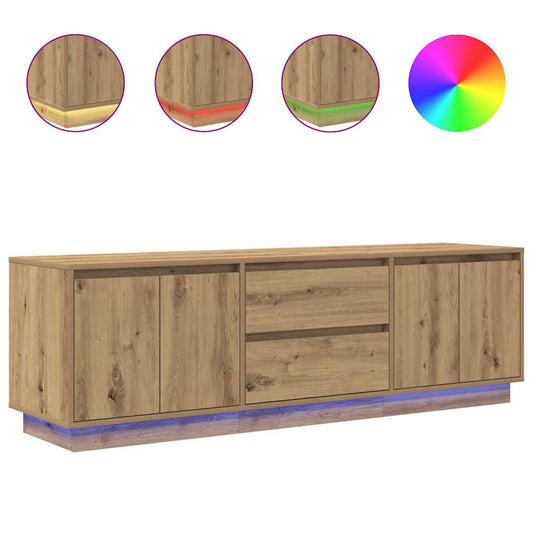 TV Cabinet with LED Lights Artisan Oak 160.5x41x50 cm TV Cabinet with LED Lights Artisan Oak 160.5x41x50 cm