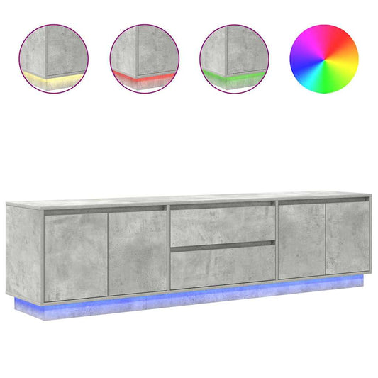 TV Cabinet with LED Lights Concrete Grey 193,5x41x50 cm TV Cabinet with LED Lights Concrete Grey 193,5x41x50 cm