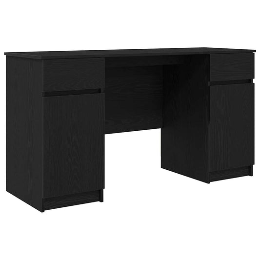 Desk with Drawer Black oak 140 x 49 x 76 cm Engineered wood Desk with Drawer Black oak 140 x 49 x 76 cm Engineered wood