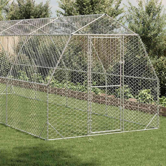 Chicken Run 2.5x8x2.25 m Galvanised Steel Chicken Run 2.5x8x2.25 m Galvanised Steel
