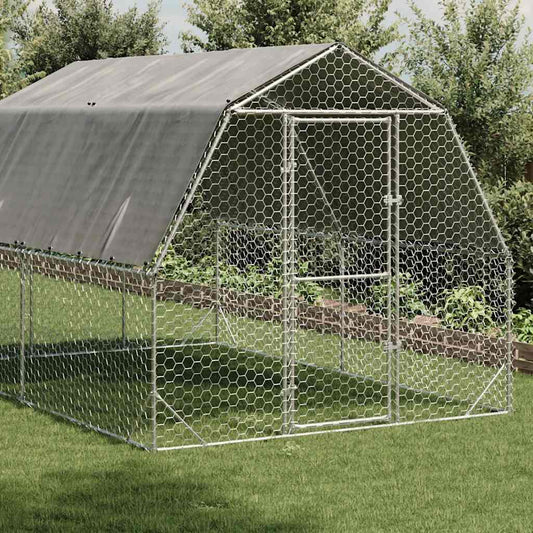 Chicken Run with Roof 2.5x4x2.25 m Galvanised Steel Chicken Run with Roof 2.5x4x2.25 m Galvanised Steel