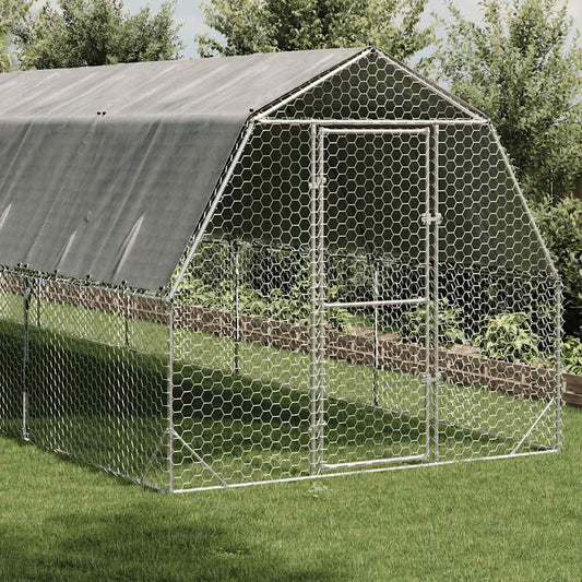 Chicken Run with Roof 2.5x6x2.25 m Galvanised Steel Chicken Run with Roof 2.5x6x2.25 m Galvanised Steel