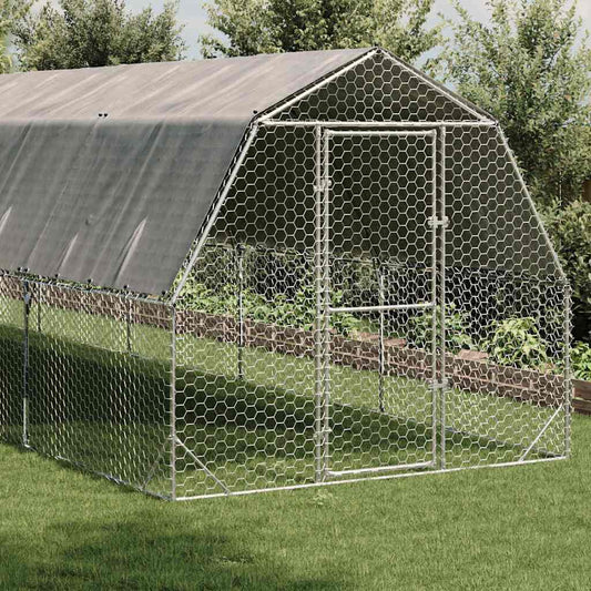 Chicken Run with Roof 2,5x8x2,25 m Galvanised Steel Chicken Run with Roof 2,5x8x2,25 m Galvanised Steel