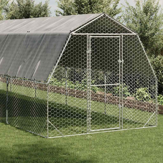 Chicken Run with Roof 2,5x10x2,25 m Galvanised Steel Chicken Run with Roof 2,5x10x2,25 m Galvanised Steel