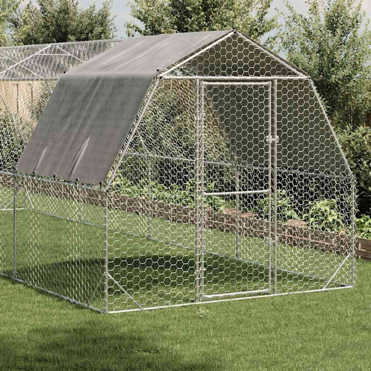 Chicken Run with Roof 2.5x8x2.25 m Galvanised Steel Chicken Run with Roof 2.5x8x2.25 m Galvanised Steel