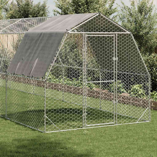 Chicken Run with Roof 2.5x10x2.25 m Galvanised Steel Chicken Run with Roof 2.5x10x2.25 m Galvanised Steel