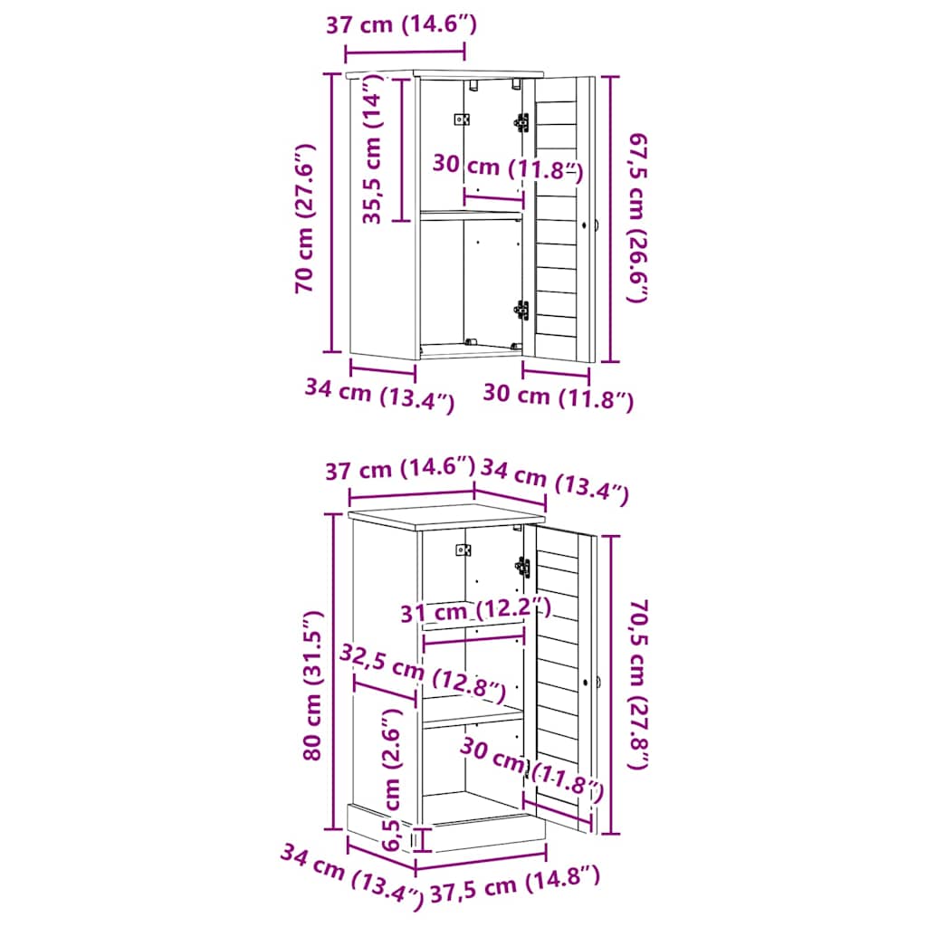 Bathroom Furniture Set VIGO 2 pcs White and Antique White