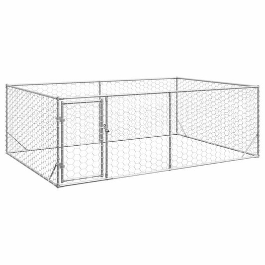 Outdoor Dog Kennel with Door 3x2x1 m Galvanised Steel Outdoor Dog Kennel with Door 3x2x1 m Galvanised Steel