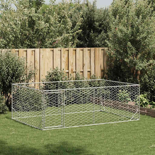 Outdoor Dog Kennel with Door 3x2x1 m Galvanised Steel Outdoor Dog Kennel with Door 3x2x1 m Galvanised Steel