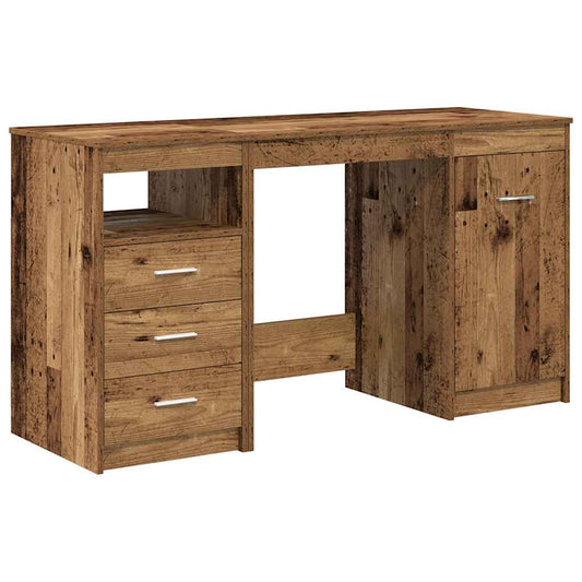 Desk with Cabinet Old Wood Engineered Wood Desk with Cabinet Old Wood Engineered Wood