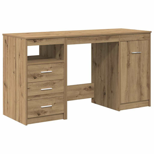 Desk with Cabinet Artisan Oak Engineered Wood Desk with Cabinet Artisan Oak Engineered Wood