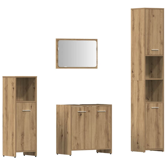 4 Piece Bathroom Furniture Set Artisan Oak Engineered Wood 4 Piece Bathroom Furniture Set Artisan Oak Engineered Wood