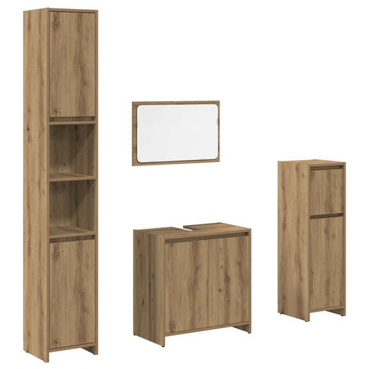 4 Piece Bathroom Furniture Set Artisan Oak Engineered Wood 4 Piece Bathroom Furniture Set Artisan Oak Engineered Wood