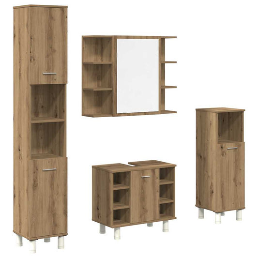 4 Piece Bathroom Furniture Set Artisan Oak Engineered Wood 4 Piece Bathroom Furniture Set Artisan Oak Engineered Wood