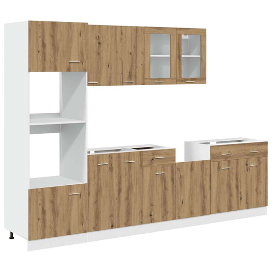 7 Piece Kitchen Cabinet Set Lyon" Artisan Oak Engineered Wood 7 Piece Kitchen Cabinet Set Lyon" Artisan Oak Engineered Wood