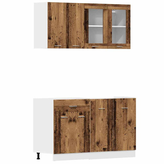 4 Piece Kitchen Cabinet Set Lyon Old Wood Engineered Wood 4 Piece Kitchen Cabinet Set Lyon Old Wood Engineered Wood
