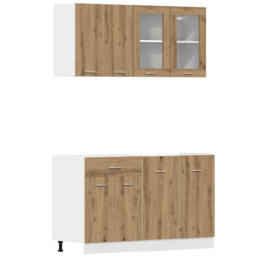 4 Piece Kitchen Cabinet Set Lyon Artisan Oak Engineered Wood 4 Piece Kitchen Cabinet Set Lyon Artisan Oak Engineered Wood