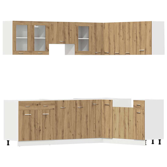 11 Piece Kitchen Cabinet Set Lyon" Artisan Oak Engineered Wood 11 Piece Kitchen Cabinet Set Lyon" Artisan Oak Engineered Wood