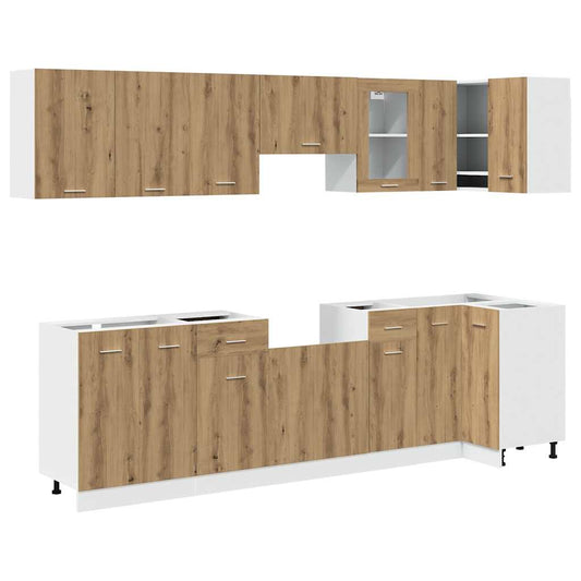 11 Piece Kitchen Cabinet Set Lyon" Artisan Oak Engineered Wood 11 Piece Kitchen Cabinet Set Lyon" Artisan Oak Engineered Wood