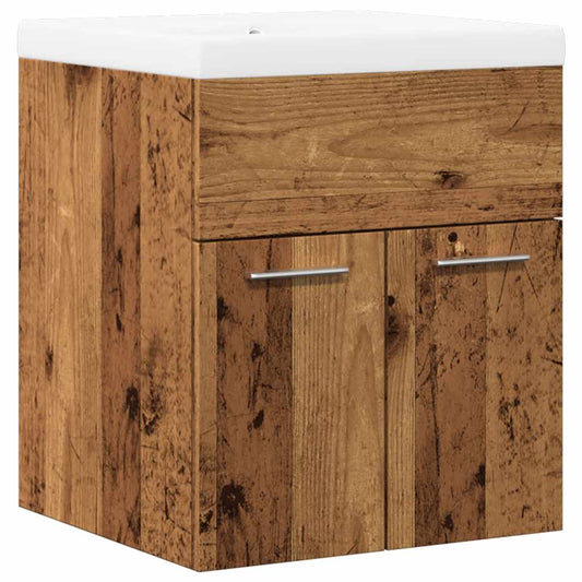 2 Piece Bathroom Furniture Set Old Wood Engineered Wood 2 Piece Bathroom Furniture Set Old Wood Engineered Wood