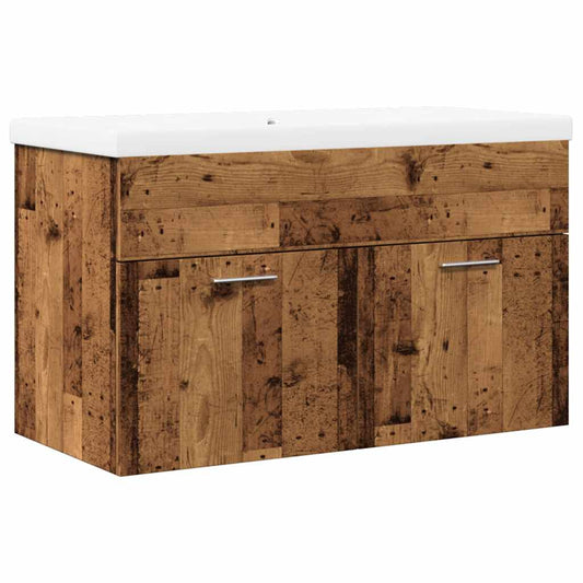 2 Piece Bathroom Furniture Set Old Wood Engineered Wood 2 Piece Bathroom Furniture Set Old Wood Engineered Wood