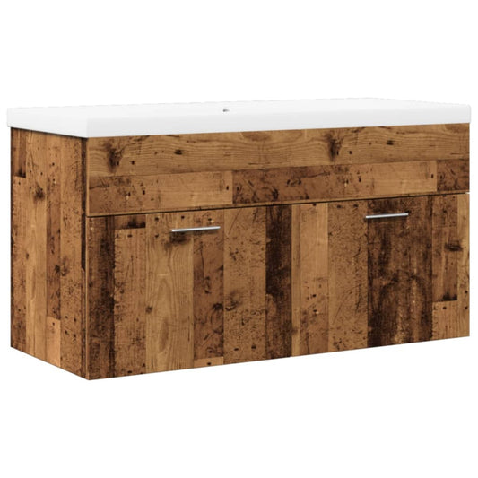 Bathroom Sink Cabinet with Built-in Basin Old Wood Bathroom Sink Cabinet with Built-in Basin Old Wood