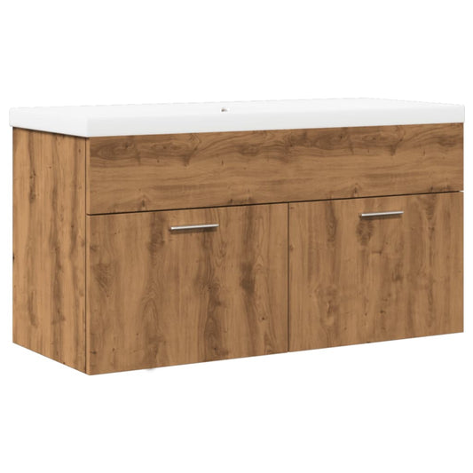 Bathroom Sink Cabinet with Built-in Basin Artisan Oak Bathroom Sink Cabinet with Built-in Basin Artisan Oak