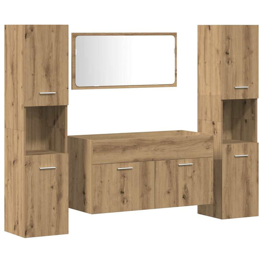 4 Piece Bathroom Furniture Set Artisan Oak Engineered Wood 4 Piece Bathroom Furniture Set Artisan Oak Engineered Wood