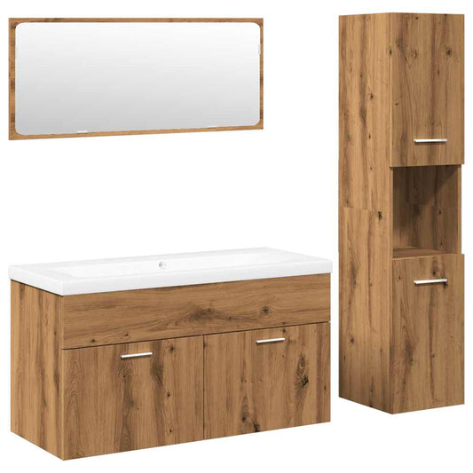 4 Piece Bathroom Furniture Set Artisan Oak Engineered Wood 4 Piece Bathroom Furniture Set Artisan Oak Engineered Wood
