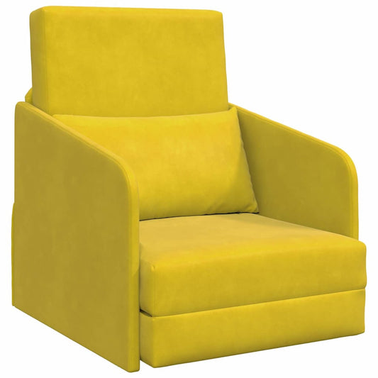 Sofa Bed Yellow 65 x 80 x 83 cm Velvet Sofa Bed Yellow 65 x 80 x 83 cm Velvet