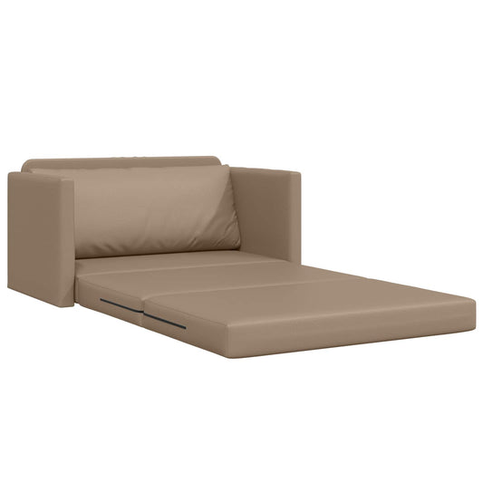 Sofa Bed Cappuccino 124 x 71 x 78 cm Artificial Leather Sofa Bed Cappuccino 124 x 71 x 78 cm Artificial Leather