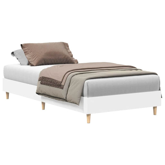 Bed Frame No Mattress White 90x200 cm Engineered Wood Bed Frame No Mattress White 90x200 cm Engineered Wood