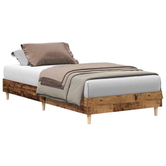 Bed Frame No Mattress Old Wood 90x200 cm Engineered Wood Bed Frame No Mattress Old Wood 90x200 cm Engineered Wood