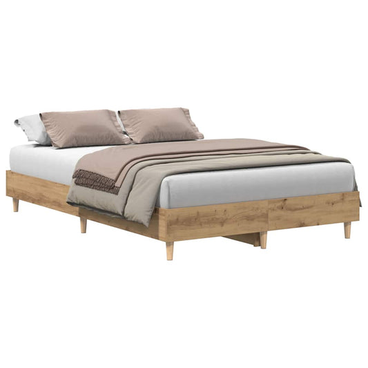 Bed Frame No Mattress Artisan Oak 140x190 cm Engineered Wood Bed Frame No Mattress Artisan Oak 140x190 cm Engineered Wood