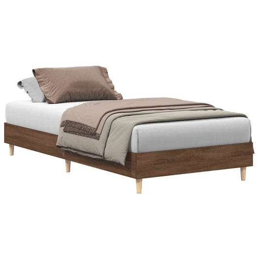 Bed Frame No Mattress Brown Oak 75x190 cm Small Single Engineered Wood Bed Frame No Mattress Brown Oak 75x190 cm Small Single Engineered Wood