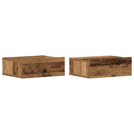 Floating Nightstands 2 pcs Old Wood 40x32x15 cm Engineered Wood Floating Nightstands 2 pcs Old Wood 40x32x15 cm Engineered Wood