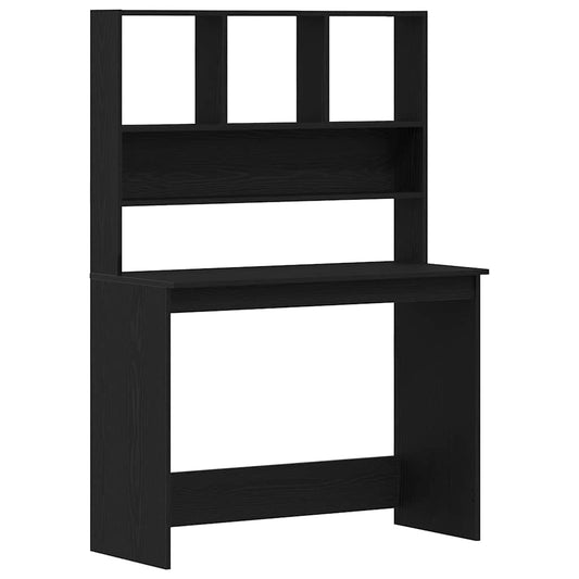 Desk with Shelves Black Oak 102x45x148 cm Engineered Wood Desk with Shelves Black Oak 102x45x148 cm Engineered Wood
