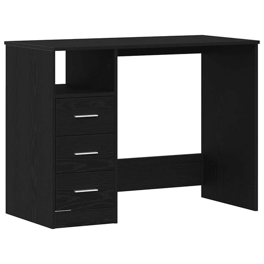 Desk with Drawers Black Oak 102x50x76 cm Engineered Wood Desk with Drawers Black Oak 102x50x76 cm Engineered Wood