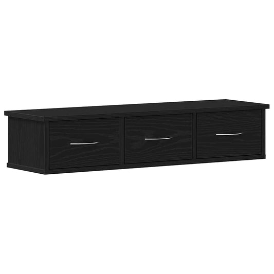 Wall Cabinet Black Oak 88x26x18,5 cm Engineered Wood Wall Cabinet Black Oak 88x26x18,5 cm Engineered Wood