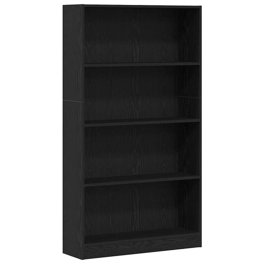 4-Tier Bookcase Black Oak 80x24x143 cm Engineered Wood 4-Tier Bookcase Black Oak 80x24x143 cm Engineered Wood